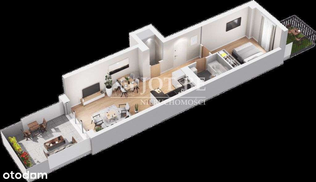 2-pokojowe mieszkanie z ogrodem i tarasem - Pełny obrazek: 4/5