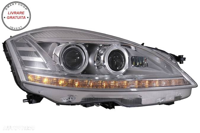 Faruri LED Mercedes Clasa S W221 (2005-2009) Facelift Look Semnalizare Dinamica Se- livrare gratuita - 5