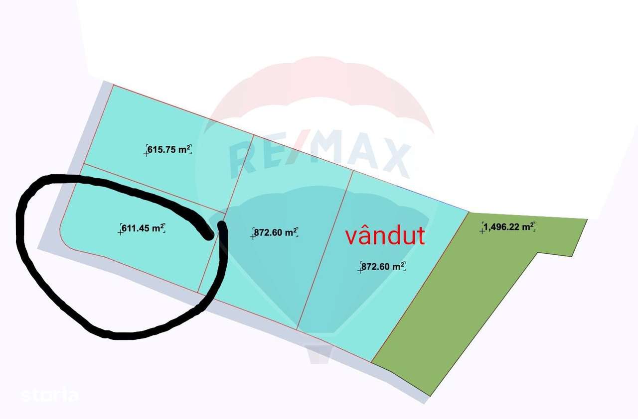 Parcelă 611 mp conform PUG revizuit | Chinteni | UTR Locuințe rurale - Imagine principală: 1/5