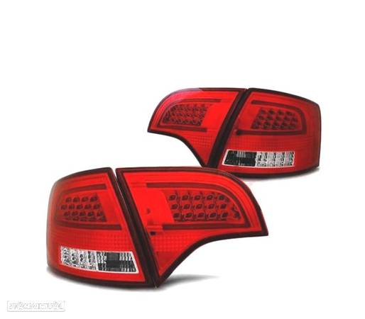 FAROLINS TRASEIROS LED PARA AUDI A4 B7 AVANT 04-08 VERMELHO BRANCO - 2