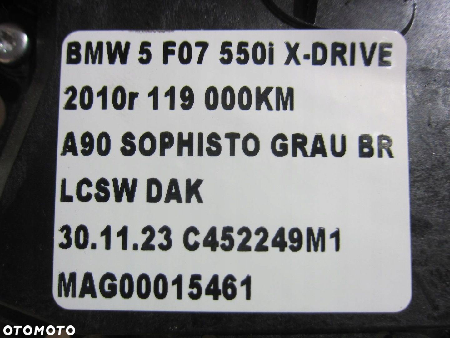 BMW F07 GT ZAMEK DOCIĄG KLAPY BAGAŻNIKA 7211168 51247211168 51244329789 - 9