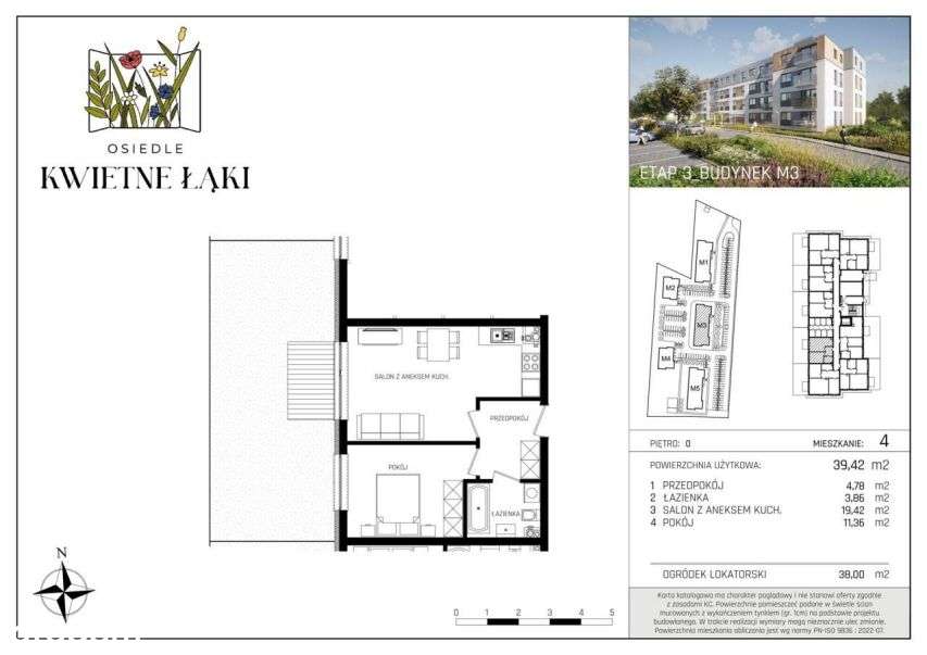 2-pokojowe mieszkanie 39m2 Bez Pośredników - Pełny obrazek: 2/6