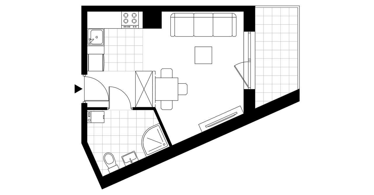 1-pokojowe mieszkanie 25m2 + balkon Bez Prowizji - Pełny obrazek: 3/8