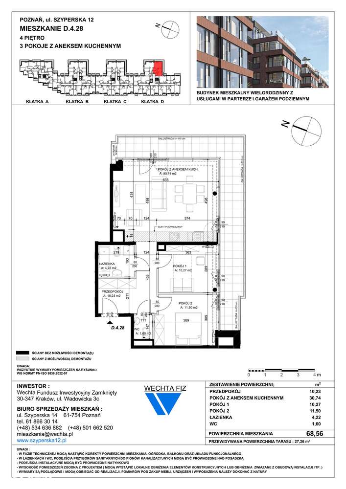 3-pokojowe mieszkanie 68m2 + taras Bez Pośredników - Pełny obrazek: 2/7