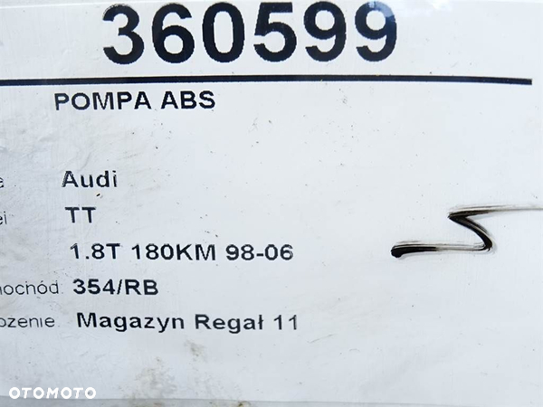 POMPA ABS AUDI TT (8N3) 1998 - 2006 1.8 T 132 kW [180 KM] benzyna 1998 - 2006 8N0614417 - 5