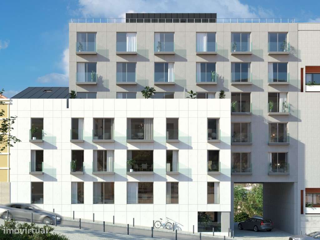 Apartamento T3 novo, com varandas e estacionamento, em Campolide-20
