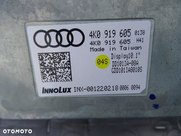 4K0919605 panel ekran wyswietlacz MMI Audi A6 C8 4K czesci - 2