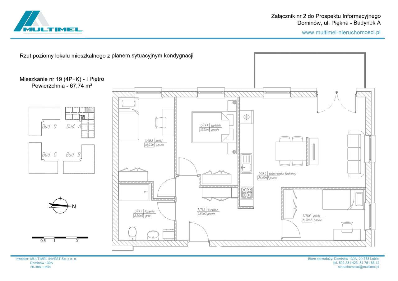 4-pokojowe mieszkanie 67m2 Bez Pośredników - Pełny obrazek: 2/7