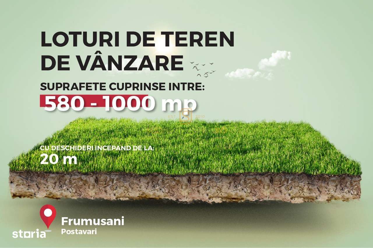 Teren de vanzare in rate, zona rezidentiala noua  Frumusani - Imagine principală: 1/3