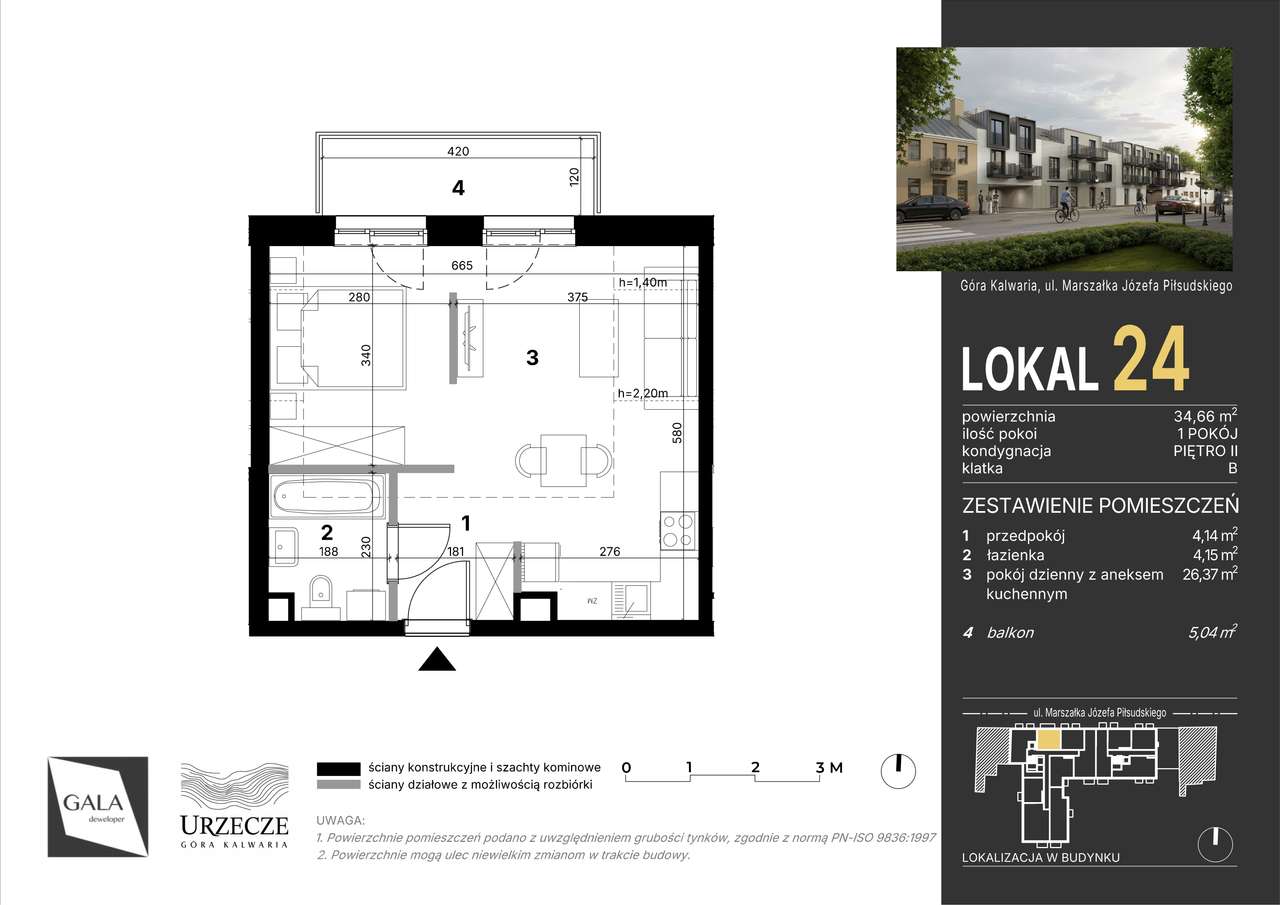 Mieszkanie idealne pod wynajem w centrum Góry Kalwarii M.24 - Pełny obrazek: 2/7
