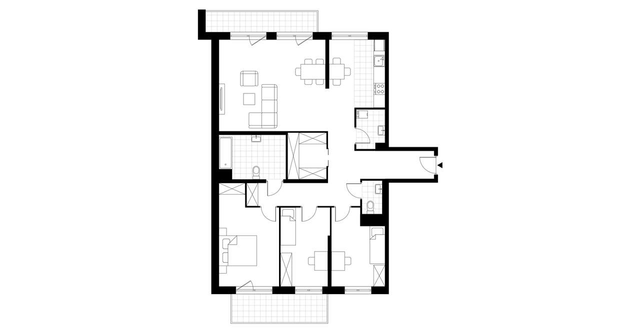 4-pokojowe mieszkanie 112m2 + 2 balkony - Pełny obrazek: 3/8