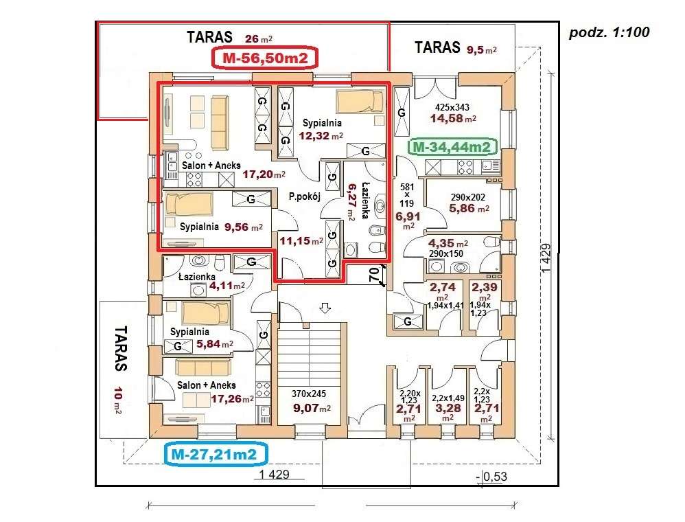 VIP Apartament z ogrodem, 3pok.  56,50 m², Wadowice – pohled 2