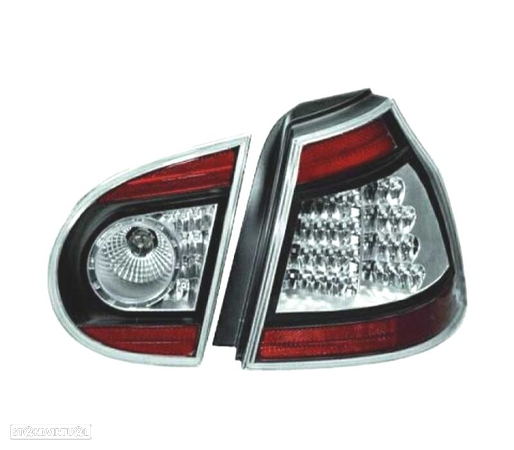 FAROLINS TRASEIROS LED PARA VOLKSWAGEN VW GOLF 5 MK V 03-08 CROMADO PRETO VERMELHO - 2