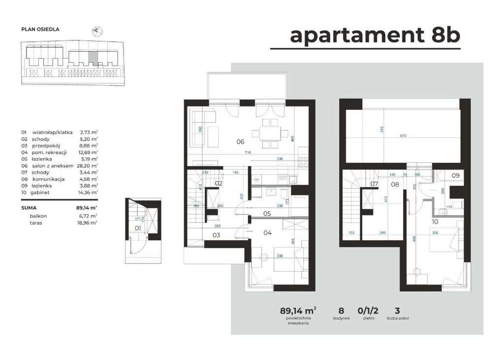 Dwupoziomowe mieszkanie z tarasem i balkonem - Pełny obrazek: 5/5