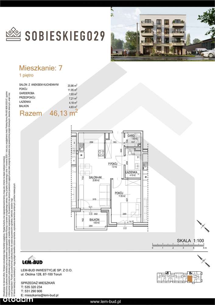 Sobieskiego 29 | mieszkanie 2-pok. | S.01.07 - Pełny obrazek: 5/14