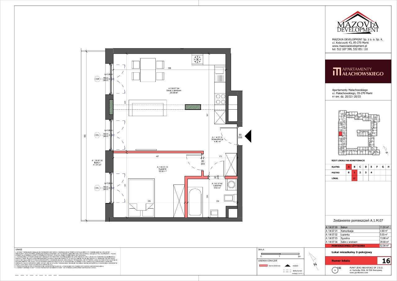 Mieszkanie, 52,54 m², Marki (lokal 16)