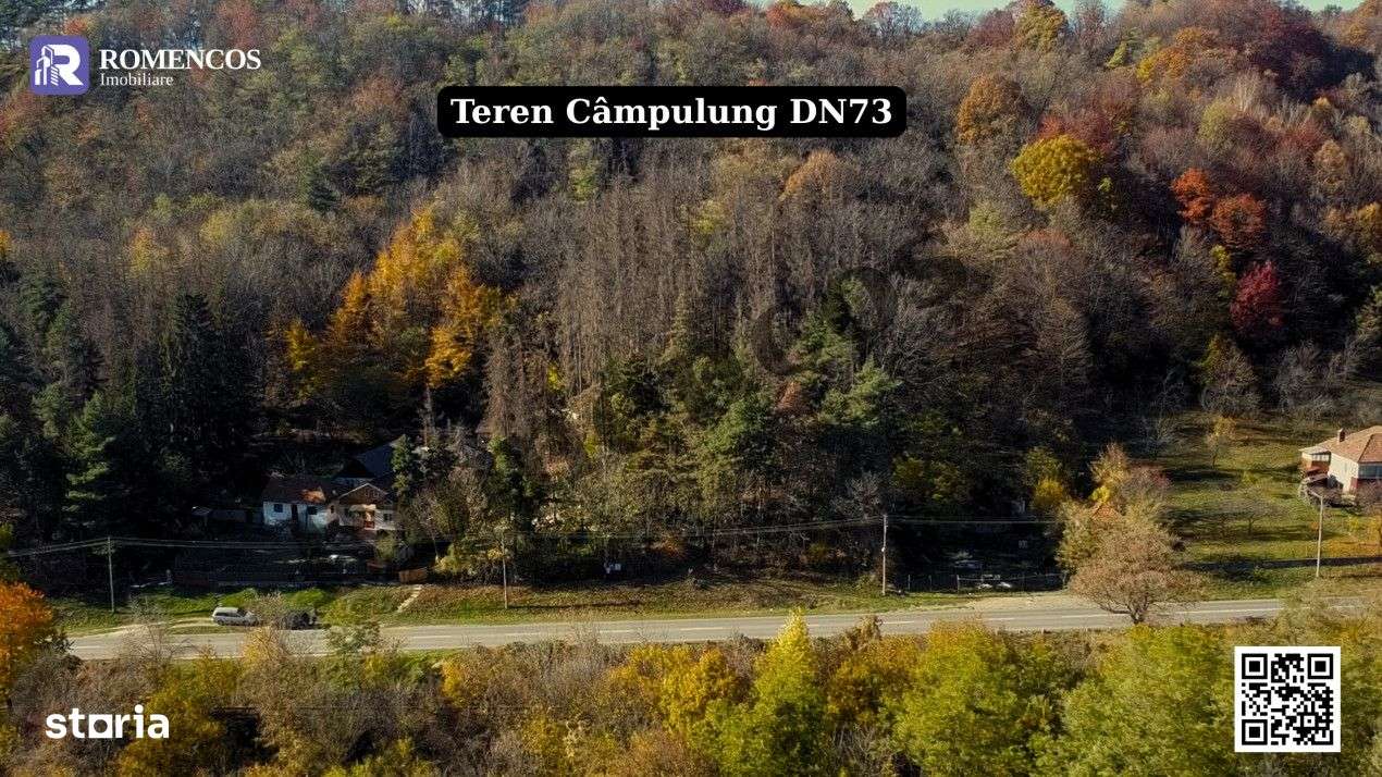 Teren intravilan Campulung cu padure si deschidere mare la DN73-0