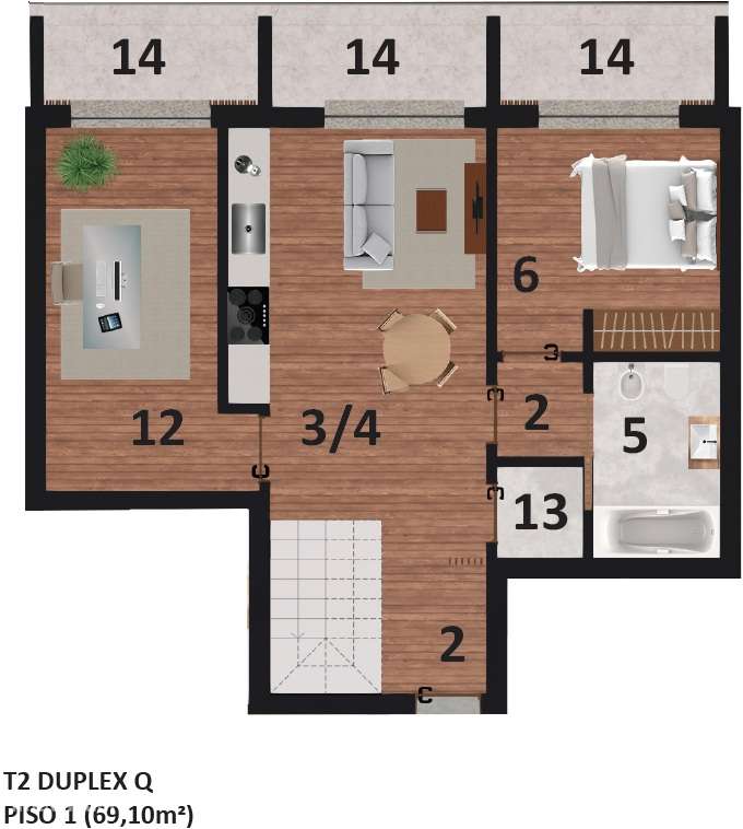 T2 Duplex, Avenida da Europa-8