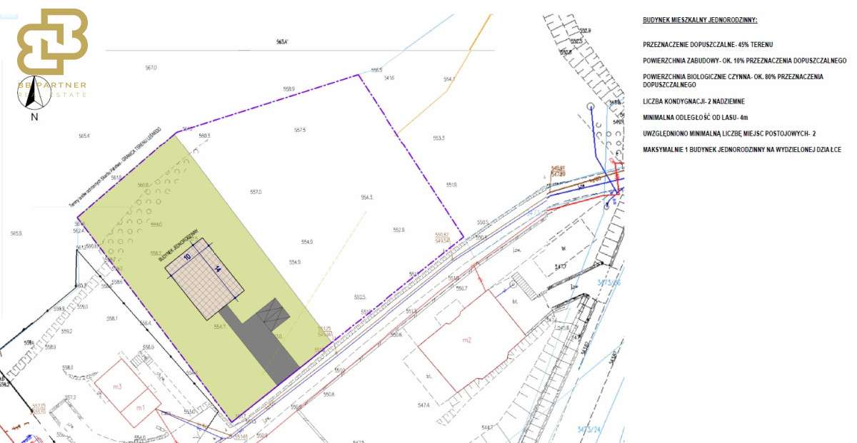 Widokowa pod domki i pensjonat, media, plan-10
