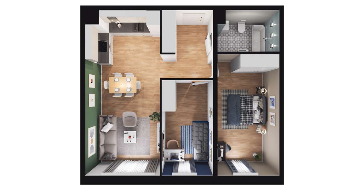 2-pokojowe mieszkanie 57m2 Bez Prowizji - Pełny obrazek: 2/8