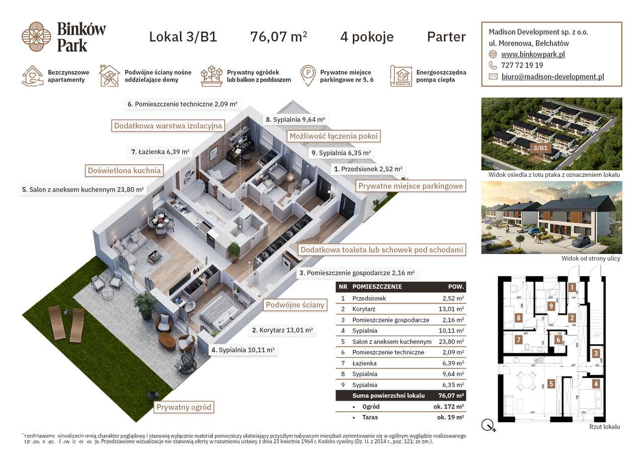 Binków Park - Apartament B1 - Ogródek - Parking - BEZCZYNSZOWY - Pełny obrazek: 2/9