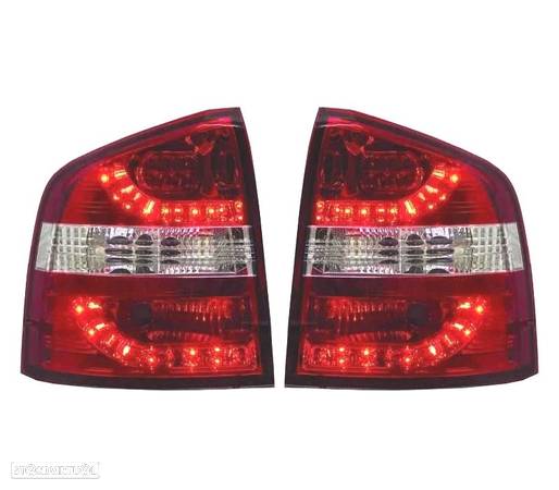 FAROLINS TRASEIROS LED PARA SKODA OCTAVIA KOMBI 05-13 VERMELHO BRANCO - 1