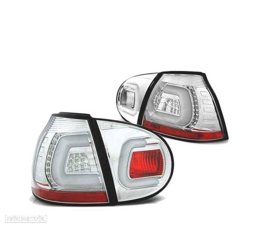 FAROLINS TRASEIROS LED PARA VOLKSWAGEN VW GOLF 5 03-09 CHROME CROMADO - 2