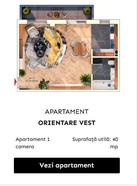 Apartament 1 camera, 37 mp, balcon, parcare subterana - Imagine principală: 5/5