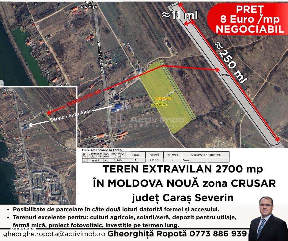 TEREN 1222mp, Extravilan in Moldova Noua - Imagine principală: 1/2