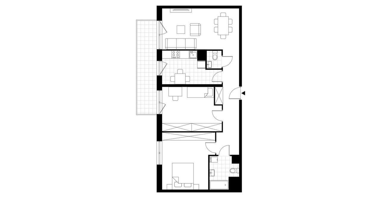 3-pokojowe mieszkanie 78m2 + balkon - Pełny obrazek: 3/8
