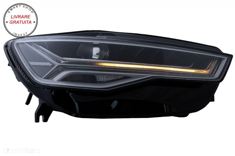 Grila Bara Fata cu Faruri Full LED Semnalizare Dinamica Secventiala Audi A6 4G RS6- livrare gratuita - 10