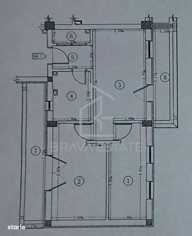 Apartament 3 camere , 43mp , 2 balcoane, zona Eroilor Floresti-15