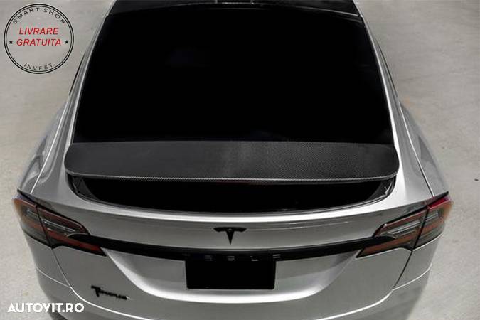 Eleron Portbagaj cu Ornamente Aripi Semnal Tesla Model X (10.2016-up) Carbon Real- livrare gratuita - 15