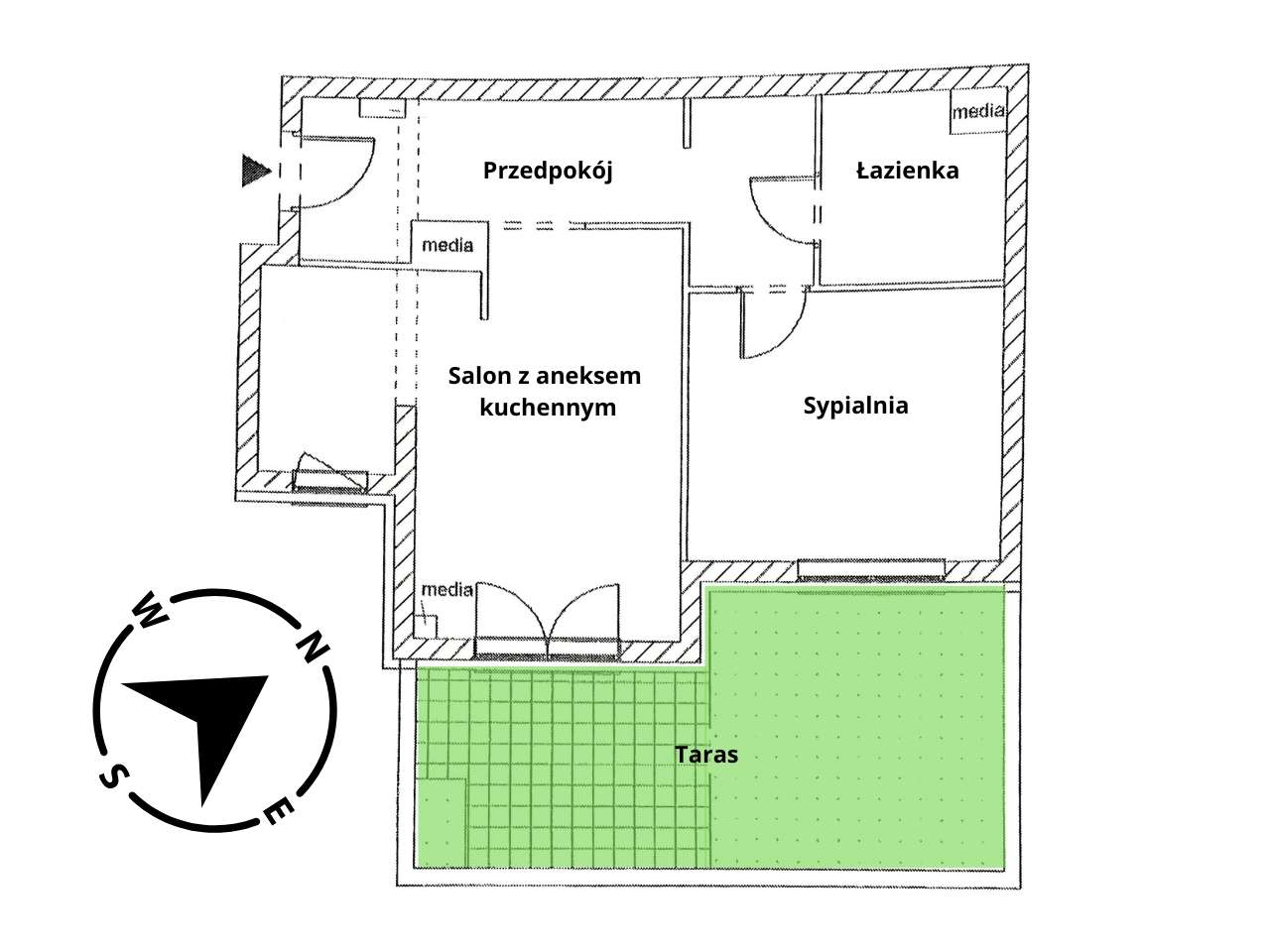 Nowe 2 pokoje z ogródkiem – garaż, komórka, Lipowa Ostoja!-10