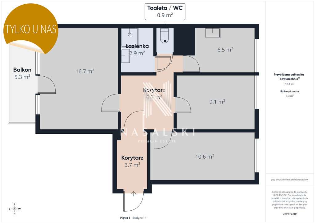 3 Pokoje 56m2 winda Wyżyny Garaż-4