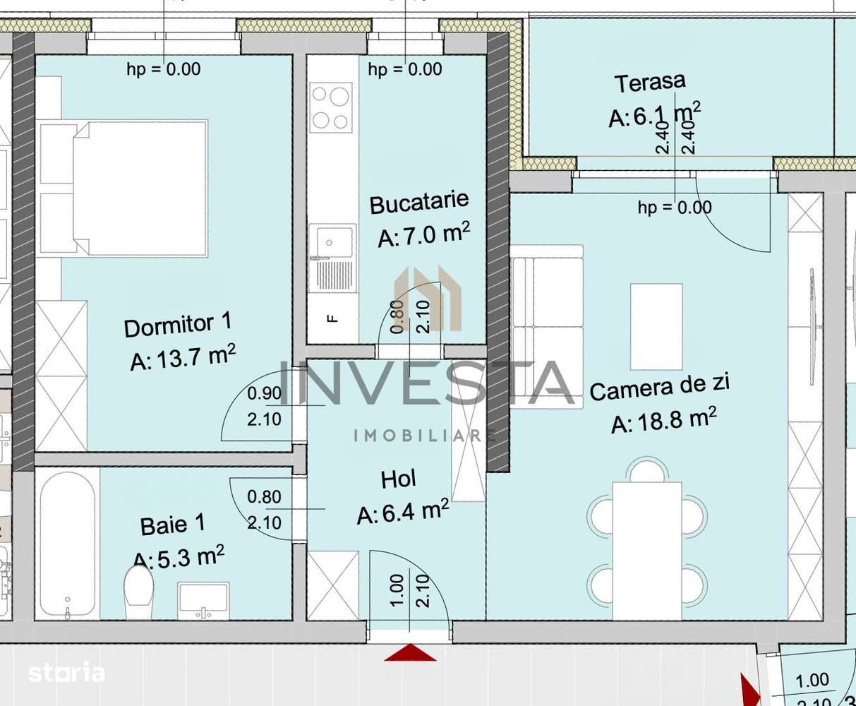 Apartament 2 camere, Marasti – zona The Office, proiect premium - Imagine principală: 2/5