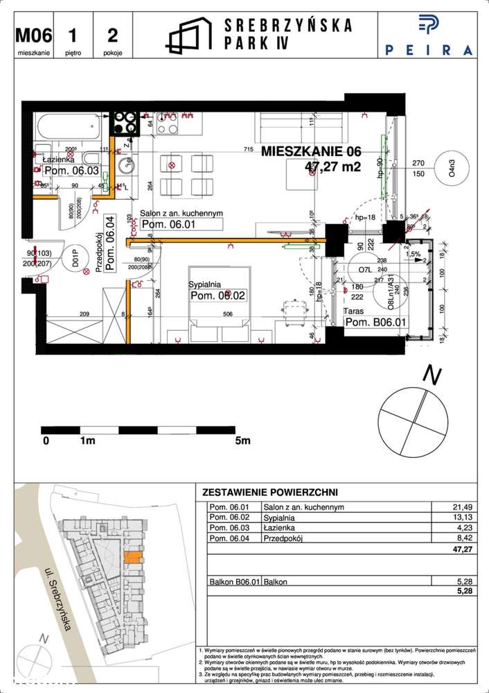 Srebrzyńska Park I​V | mieszkanie 2-pok. | M06 - Pełny obrazek: 2/9