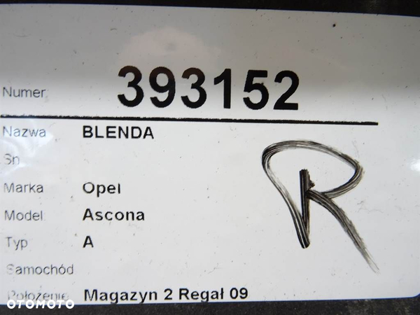 BLENDA OPEL ASCONA C liftback (J82) 1981 - 1988 - 4