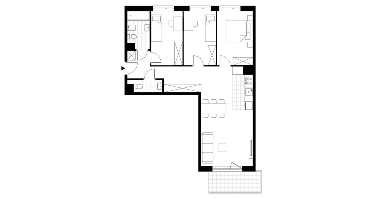 4-pokojowe mieszkanie 76m2 + balkon - Pełny obrazek: 3/8