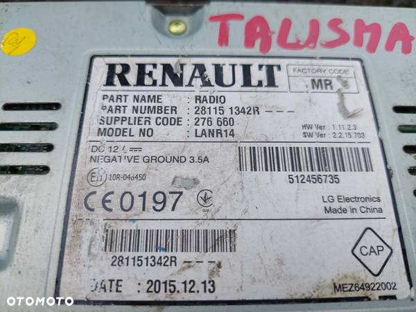 RENAULT TALISMAN MEGANE IV RADIO NAWIGACJA TUNER 281151342R RAF AUTO-CZĘŚCI - 4