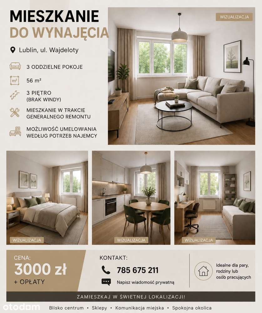 3 pokoje | LSM | Blisko UMCS, KUL i UP | Lublin
