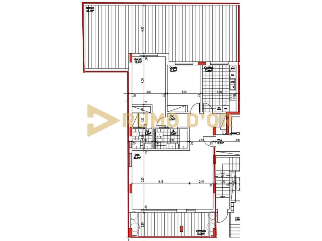 Urbanização Torres do Palácio, T2 com terraço de 68,1 m2 e box de 3... - Grande imagem: 5/5