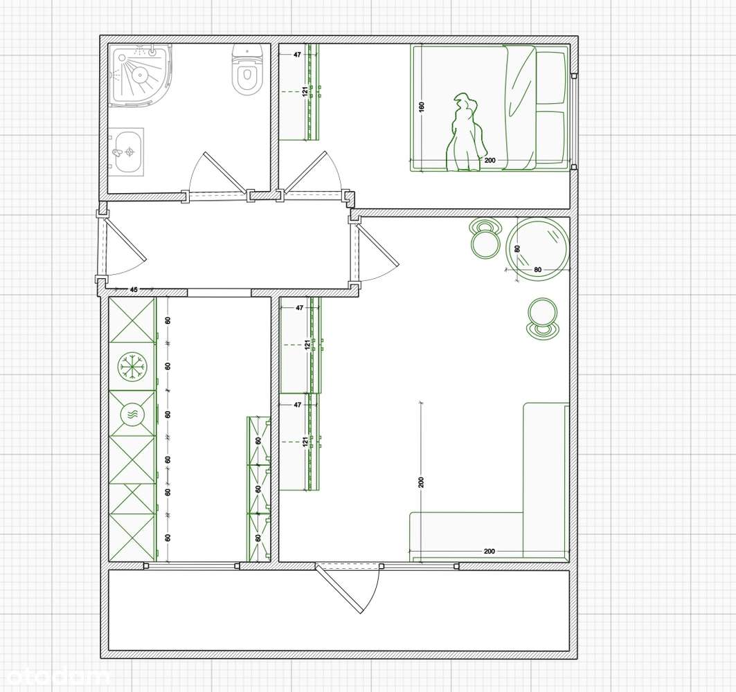 Świetny układ! 2/3 pokojowe do generalnego remontu- parking zamknięty-2