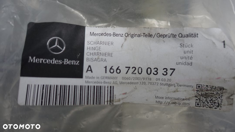 Zawias drzwi lewy przód MERCEDES ML GLE W166 775 A1667200137 Górny - 4