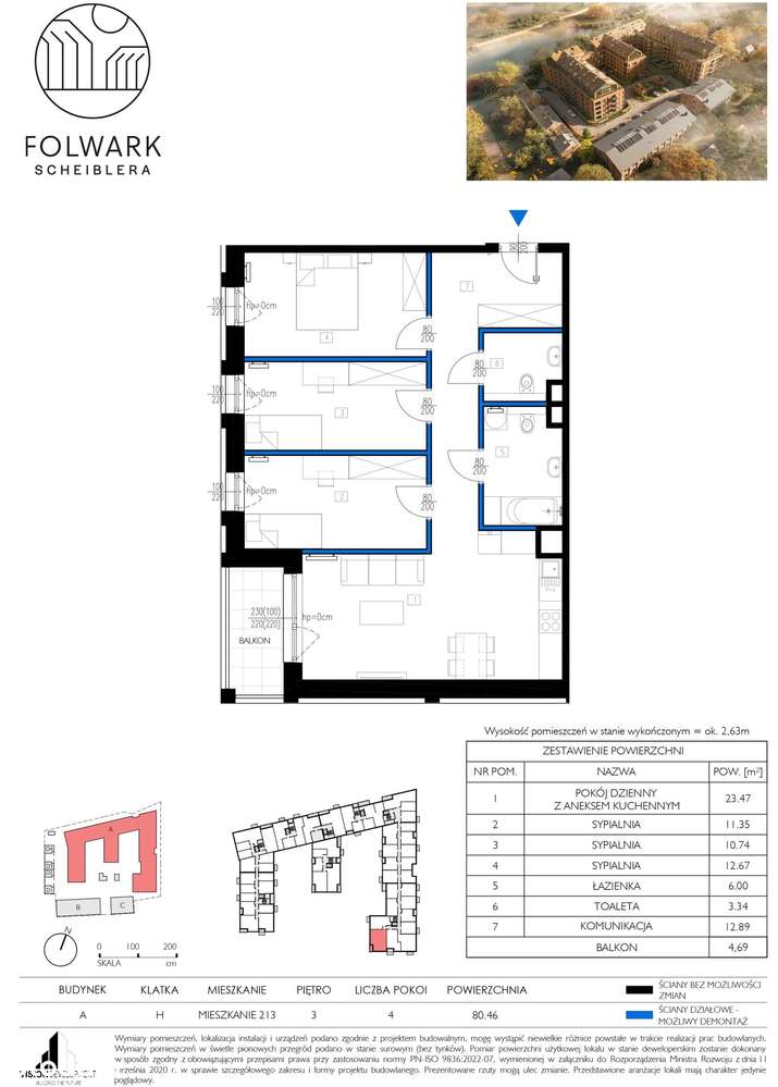 Folwark Scheiblera | mieszkanie 4-pok. - Pełny obrazek: 2/7
