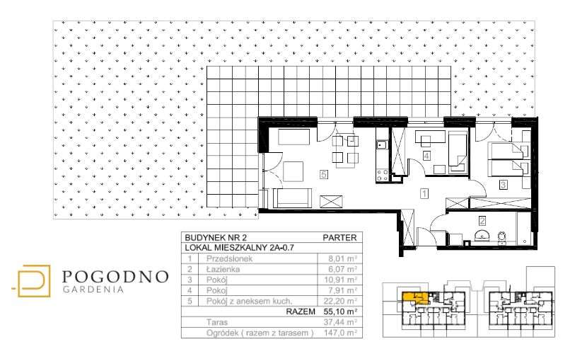 Gardenia Pogodno | Mieszkanie 3-pokojowe | Ogródek - Pełny obrazek: 2/11