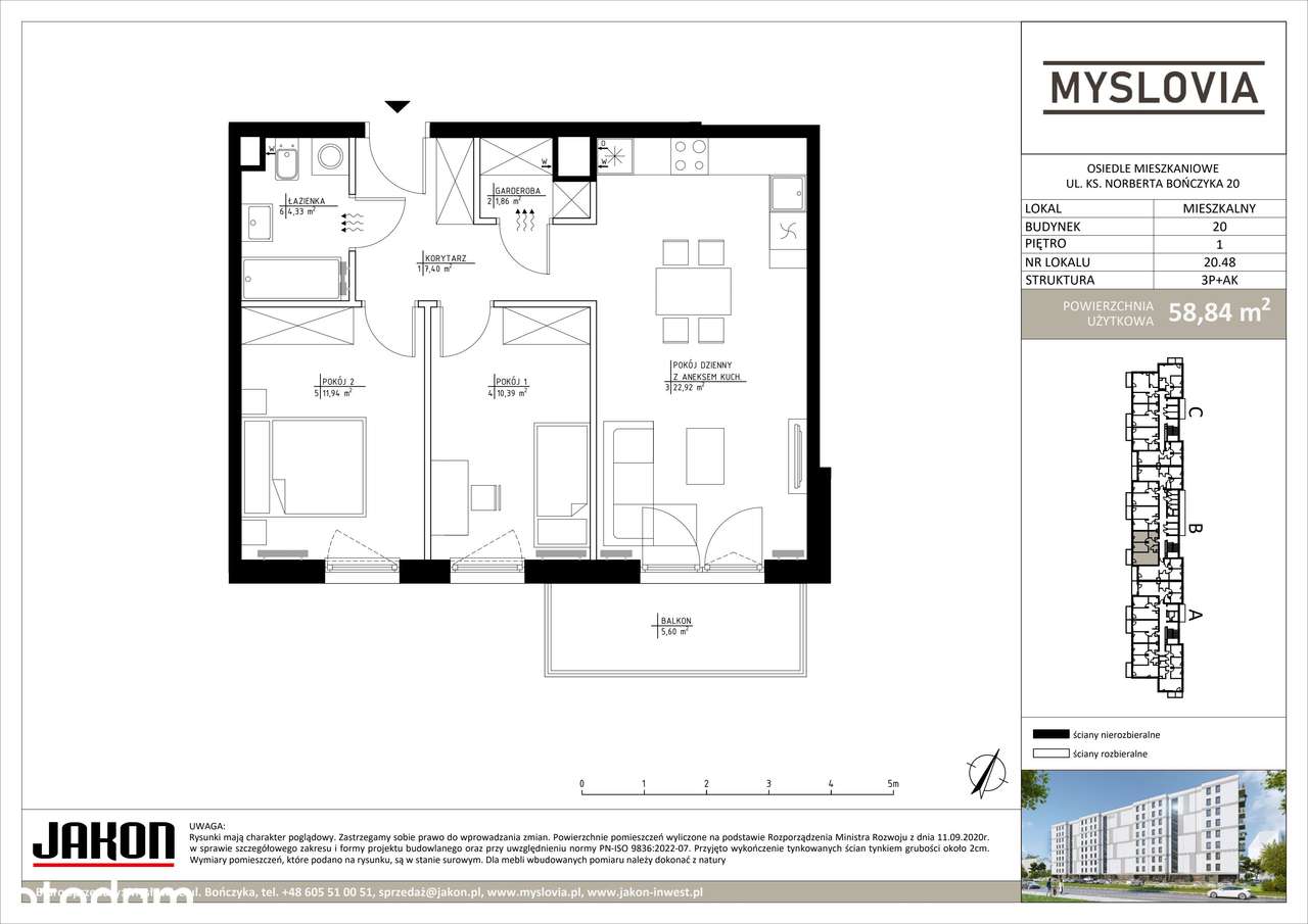 3-pokojowe mieszkanie 58m2 + balkon Bez Prowizji - Pełny obrazek: 2/9