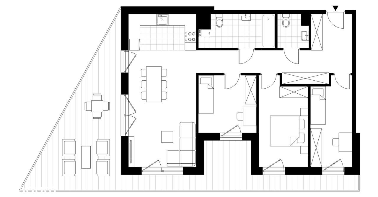 4-pokojowe mieszkanie 90m2 + loggia Bezpośrednio - Pełny obrazek: 3/8