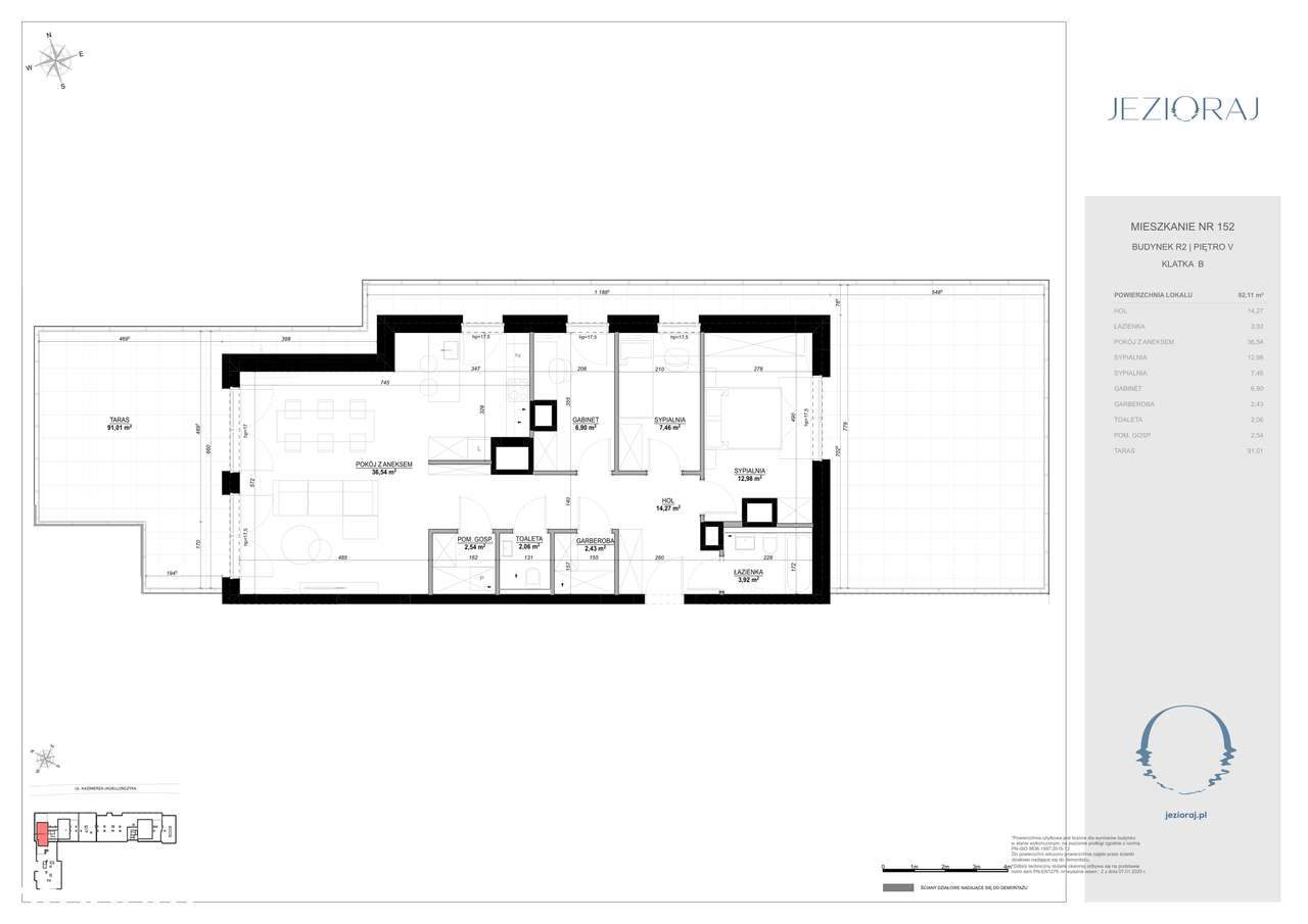 Jezioraj | Zamieszkaj na wakacjach! | Apartament z tarasem 4pok. | 152 - Pełny obrazek: 2/12