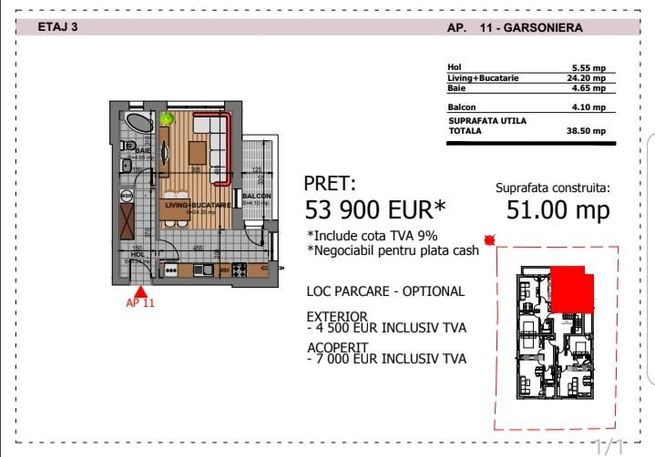 Garsoniera 39mp -7minute metrou Aparatorii Patriei- Dezvoltator